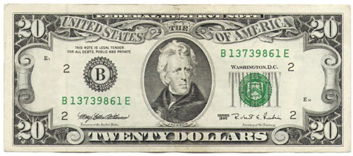 Кто изображен на банкноте 20 долларов США? Эндрю Джексон