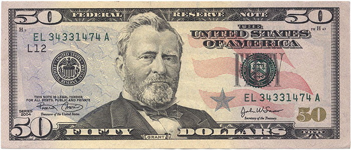 Кто изображен на банкноте 50 долларов США? Улисс Грант