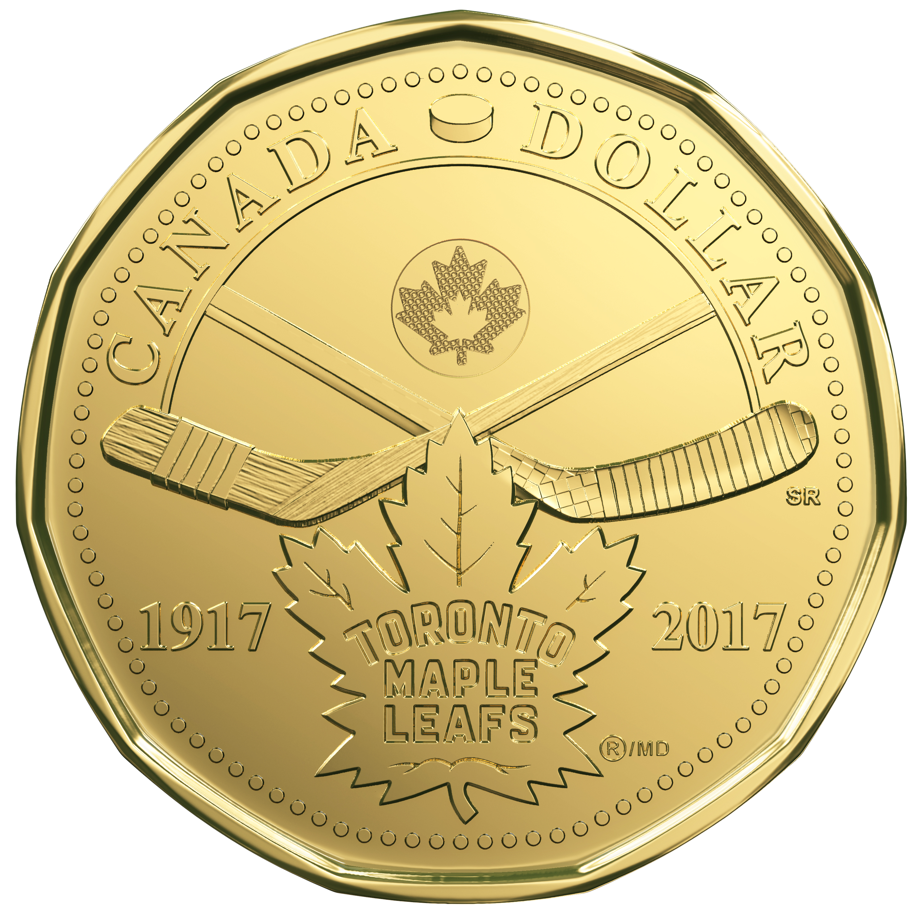 Канада 1. 1 Доллар 2017 Канада. Монета канадский доллар 2017. 1 Доллар 2017 100 лет хоккейному клубу Toronto Maple Leafs. Монета Канады хоккеисты.