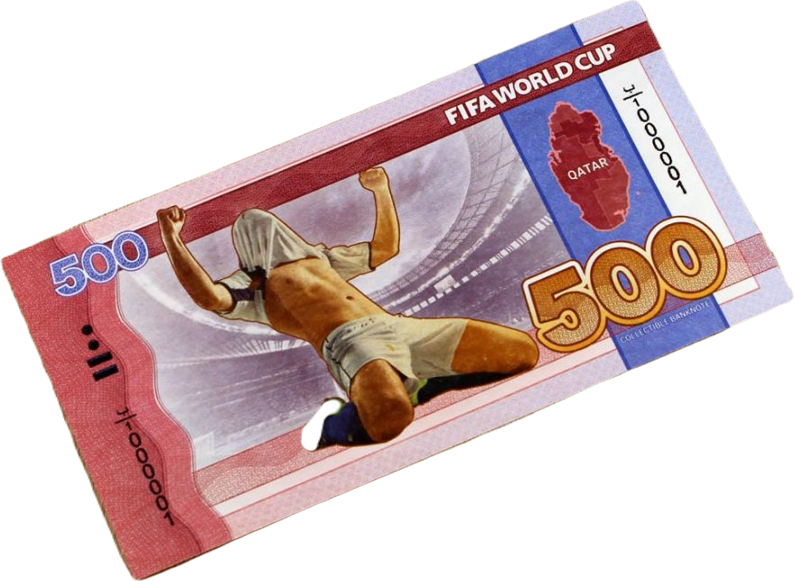  сувенирную банкноту 500 риалов «Чемпионат мира по футболу FIFA .