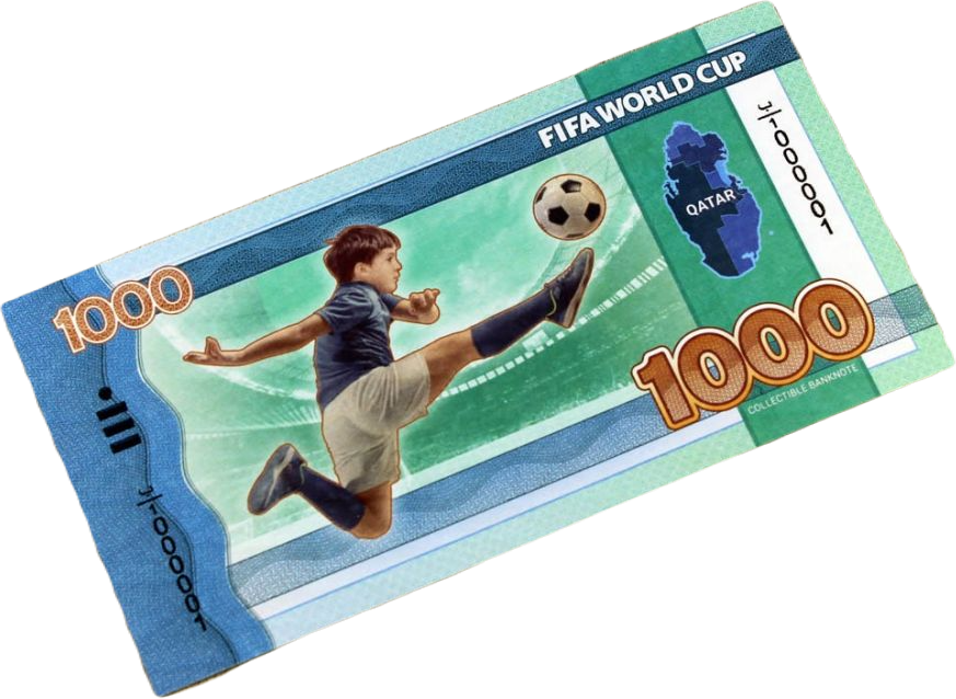  сувенирную банкноту 1000 риалов «Чемпионат мира по футболу FIFA .