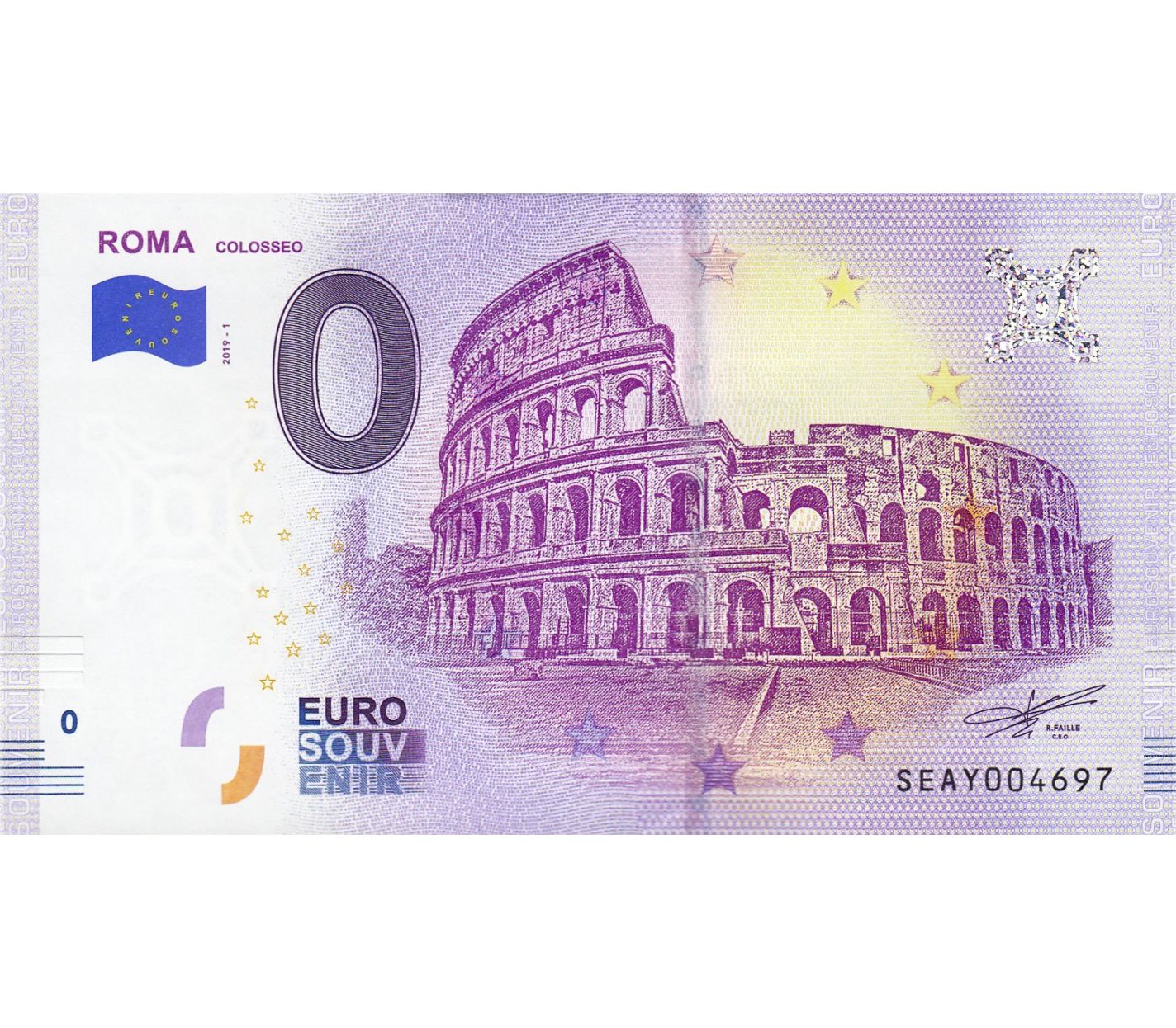 Купюра 0 евро. Ueaa. 70 000 евро. 20 евро 2015 года выпуска. 70 000 евро.