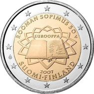  2 евро 2007 «50 лет подписания Римского договора» Финляндия, фото 1 