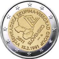  2 евро 2011 «20 лет формирования Вишеградской группы» Словакия, фото 1 