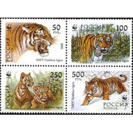  1993. 124-127. Уссурийский тигр. Сцепка, фото 1 