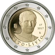  2 евро 2017 «2000 лет со дня смерти Тита Ливия» Италия, фото 1 