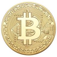  Монета Bitcoin позолота, фото 1 