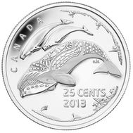  25 центов 2013 «Киты (100 лет арктической экспедиции)» Канада, фото 1 