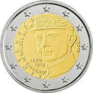  2 евро 2019 «100 лет со дня смерти Милана Растислава Штефаника» Словакия, фото 1 