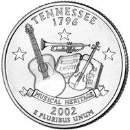  25 центов 2002 «Теннесси» (штаты США), фото 1 