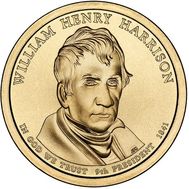  1 доллар 2009 «9-й президент Уильям Генри Гаррисон» США (случайный монетный двор), фото 1 