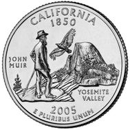  25 центов 2005 «Калифорния» (штаты США) случайный монетный двор, фото 1 