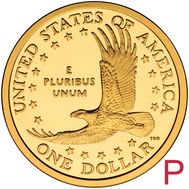  1 доллар 2002 «Парящий орёл» США P (Сакагавея), фото 1 