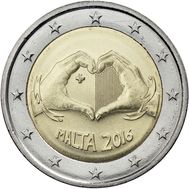  2 евро 2016 &laquo;Дети и солидарность. Любовь&raquo; Мальта, фото 1 