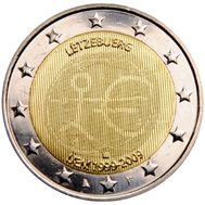  2 евро 2009 &laquo;10 лет Экономическому и валютному союзу&raquo; Люксембург, фото 1 