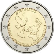  2 евро 2013 «20 лет со дня вступления Монако в ООН» Монако, фото 1 