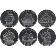  1 доллар 2014 «Парусники» (6 монет) Острова Гилберта (Кирибати) UNC, фото 1 
