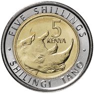  5 шиллингов 2018 «Носорог» Кения, фото 1 