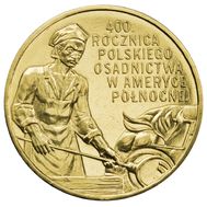  2 злотых 2008 «400-летие Польского поселения в Северной Америке» Польша, фото 1 