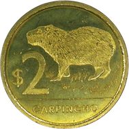  2 песо 2011 «Капибара» Уругвай, фото 1 