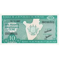  10 франков 2007 Бурунди Пресс, фото 1 