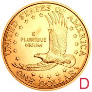  1 доллар 2003 «Парящий орёл» США D (Сакагавея), фото 1 