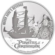  2 доллара 2022 «Месть королевы Анны. Чёрная борода. Пираты Карибского моря» Ниуэ (серебро 1 унция), фото 1 