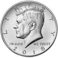  50 центов 2018 «Джон Кеннеди» США (случайный монетный двор), фото 1 