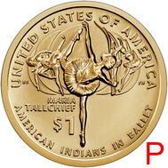  1 доллар 2023 «Мария Толчиф и американские индейцы в балете» США P (Сакагавея), фото 1 