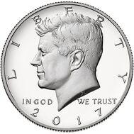  50 центов 2017 «Джон Кеннеди» США (случайный монетный двор), фото 1 