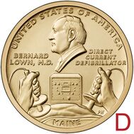  1 доллар 2024 «Дефибриллятор. Бернард Лаун. Мэн» D (Американские инновации), фото 1 