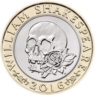  2 фунта 2016 «400 лет со дня смерти Шекспира. Трагедии» Великобритания, фото 1 