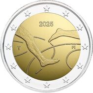  2 евро 2025 «100 лет Финско-шведским легкоатлетическим играм» Финляндия (в коинкарте), фото 1 