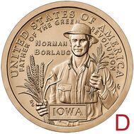 1 доллар 2026 «Норман Борлоуг. Айова» D (Американские инновации), фото 1 