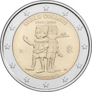  2 евро 2026 «200 лет со дня рождения Карло Коллоди» Италия, фото 1 
