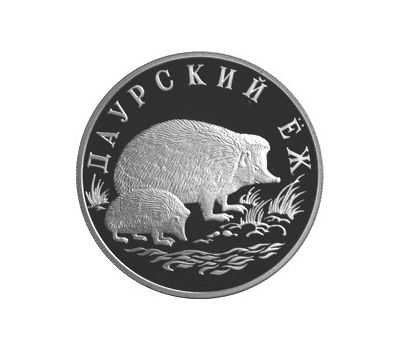  Серебряная монета 1 рубль 1999 «Даурский ёж», фото 1 