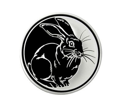  Серебряная монета 3 рубля 2010 «Кролик», фото 1 