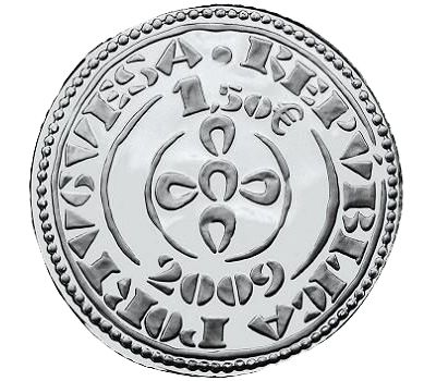  Монета 1,5 евро 2009 «Золотой морабитино» Португалия, фото 2 