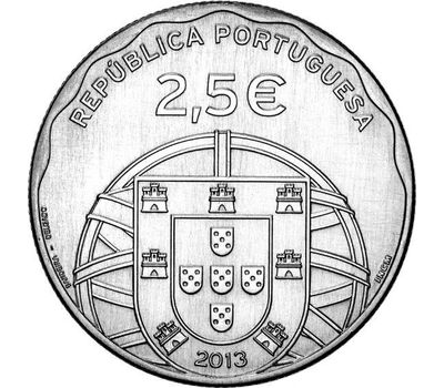  Монета 2,5 евро 2013 «100 лет первой португальской подводной лодке «Меч-рыба» Португалия, фото 2 