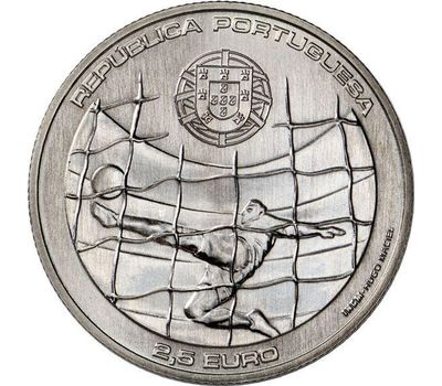  Монета 2,5 евро 2014 «Чемпионат мира по футболу 2014 в Бразилии» Португалия, фото 2 