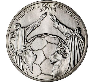  Монета 2,5 евро 2014 «Чемпионат мира по футболу 2014 в Бразилии» Португалия, фото 1 