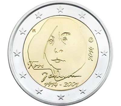  Монета 2 евро 2014 «100 лет со дня рождения Туве Янссон» Финляндия, фото 1 