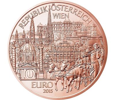  Монета 10 евро 2015 «Федеральные земли Австрии: Вена» Австрия, фото 2 