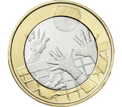  Монета 5 евро 2015 «Волейбол» Финляндия, фото 1 