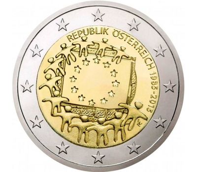  Монета 2 евро 2015 «30 лет флагу ЕС» Австрия, фото 1 