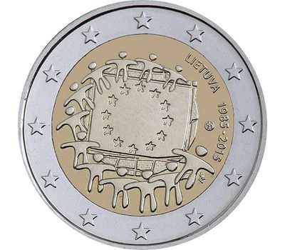  Монета 2 евро 2015 «30 лет флагу Европы» Литва, фото 1 