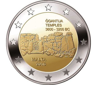  Монета 2 евро 2016 «Комплекс Джгантия» Мальта, фото 1 