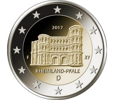  Монета 2 евро 2017 «Федеральные земли Германии: Рейнланд-Пфальц» Германия, фото 1 