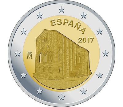  Монета 2 евро 2017 «Церковь Санта-Мария дель Наранко» Испания, фото 1 