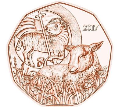  Монета 5 евро 2017 «Пасхальный ягнёнок» Австрия, фото 1 